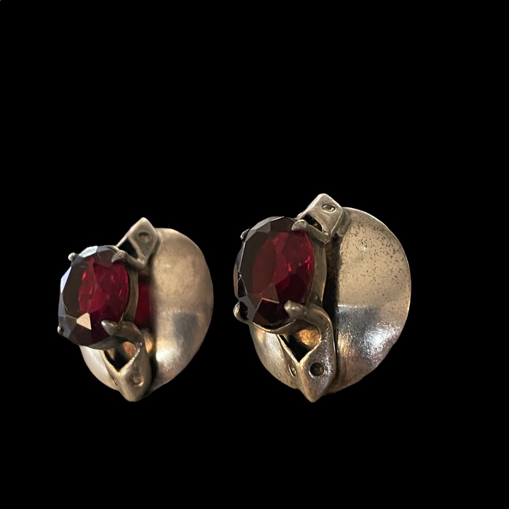 Pair Vintage Sterling Silver Castlecliff Earrings